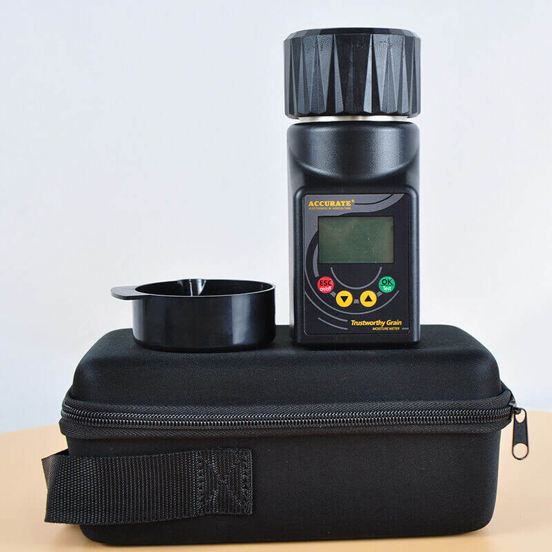 Digital Grain Moisture Tester With Voice Prompt & Backlit LCD - Portable Moisture Meter For Cereal, Straw, Leymus Chinensis | High Accuracy Carbon Steel Probe